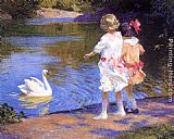 Edward Potthast The Swan painting